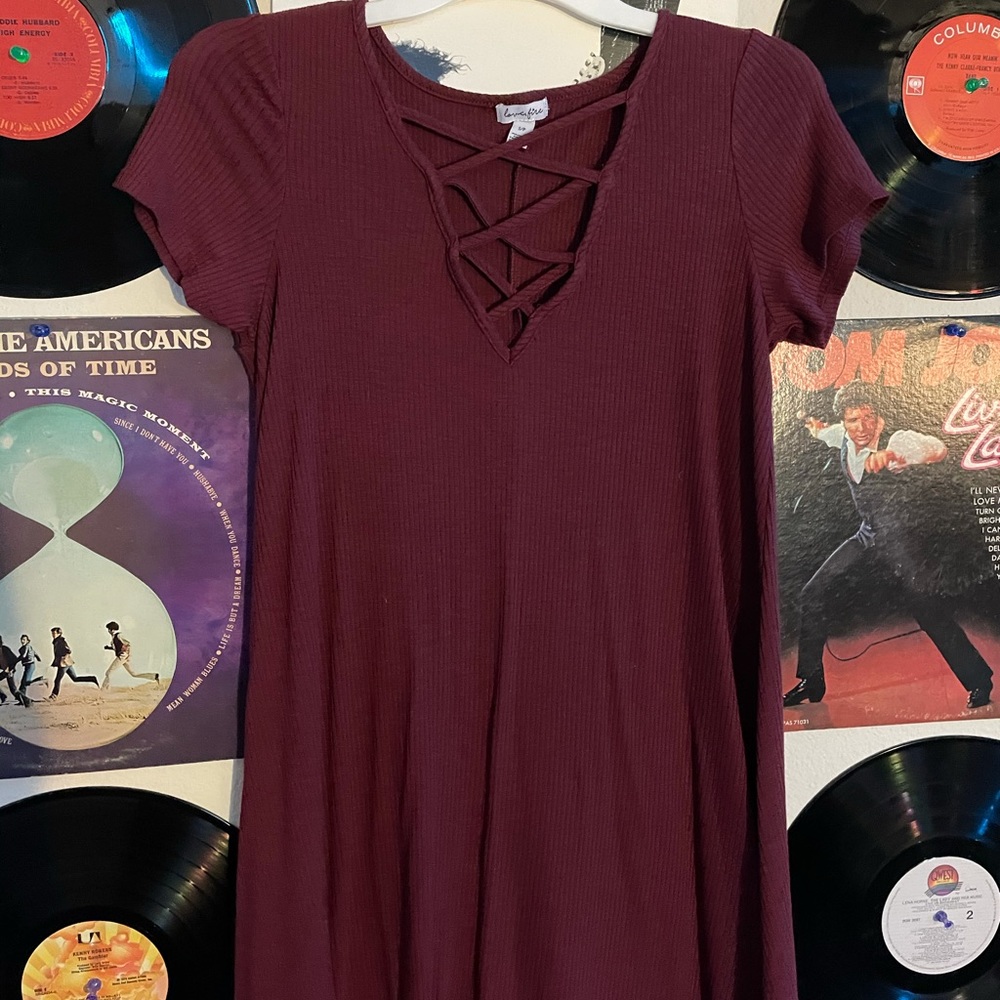 V neck t-shirt dress